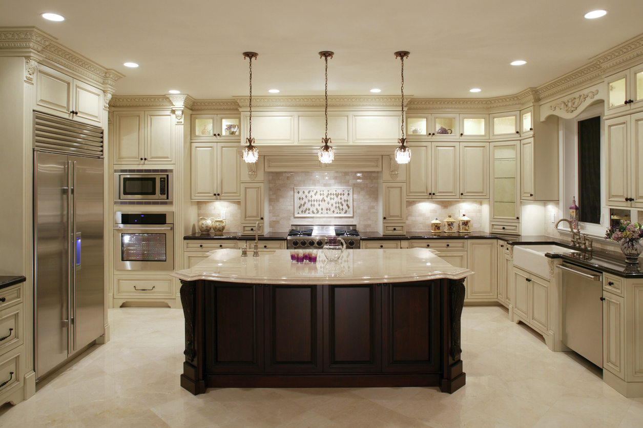 Ambient kitchen with layered lighting