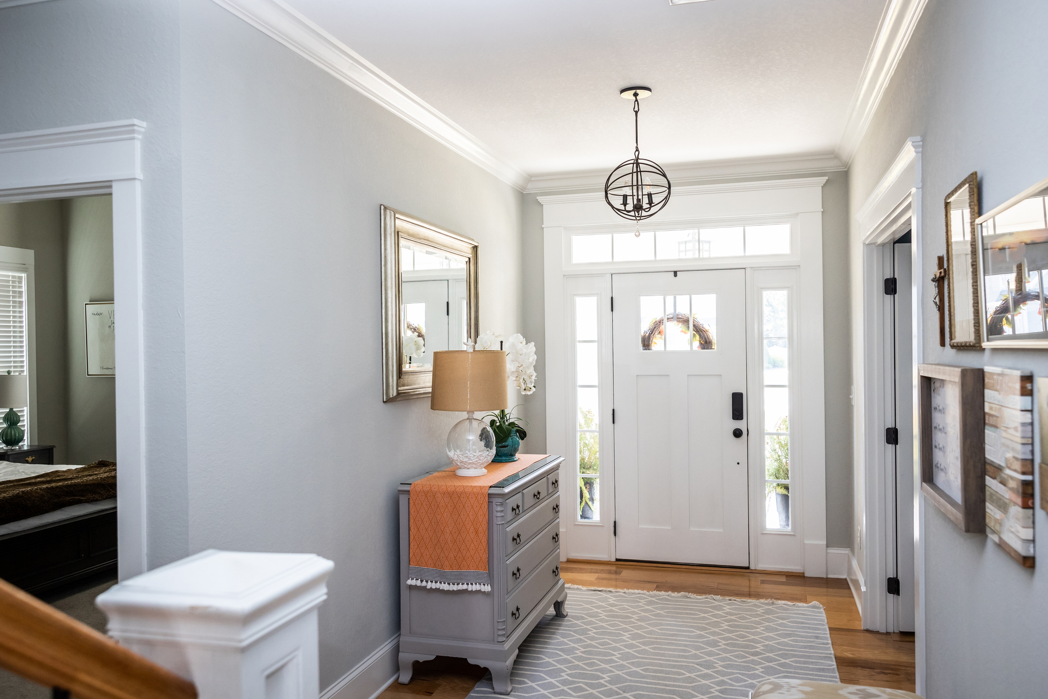 wide front door hallway interior 